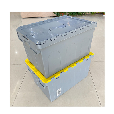 Mua Solid Box Style PP Industrial Storage Nestable Moving Tote Hộp nhựa có nắp sản xuất trực tuyến