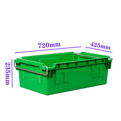 Mua Thùng nhựa công nghiệp và tổ với cánh tay lắc kim loại 45L Thùng lưu trữ PP 720 × 425 × 235mm OEM Nhà sản xuất sản xuất trực tuyến