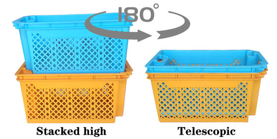 Mua Stack And Nest Crate Supplier OEM Reversible Plastic Crate Agricultural Harvesting Supermarket Crate sản xuất trực tuyến