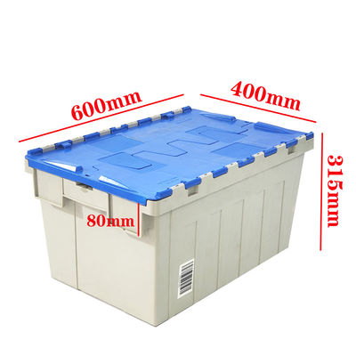 Mua Hành lý nặng nhựa di chuyển hộp với nắp tái sử dụng PP Nestable hộp nhựa 600 * 400 * 315mm sản xuất trực tuyến