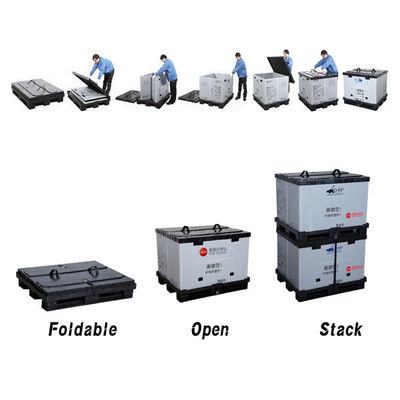 Mua Thùng pallet nhựa xếp gọn 1200*1000mm PP có thể xếp chồng để lưu trữ trong kho, Hộp tay áo PP cho ngành ô tô sản xuất trực tuyến