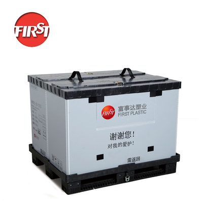 500kg Hồng PP Lồng hộp pallet Lượng hàng hóa nặng