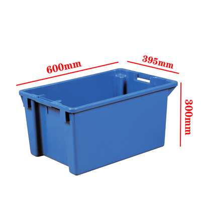 600x400x300mm Hộp lưu trữ nhựa hình chữ nhật Solid Nestable Hộp di chuyển