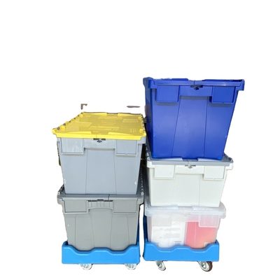 Logo in lụa Heavy Duty Tote Box nhựa xếp chồng cho các giải pháp lưu trữ tái sử dụng