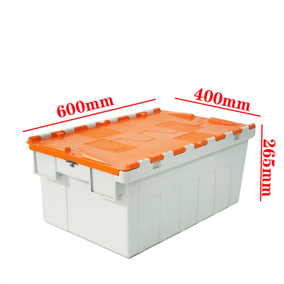 Đơn đặt hàng tùy chỉnh gắn nắp bọc thùng chứa nhựa di chuyển hộp lưu trữ với khóa nắp Tote hộp